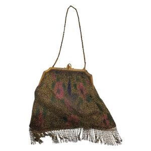 Vintage WHITING & DAVIS metal mesh bag purse art deco flapper